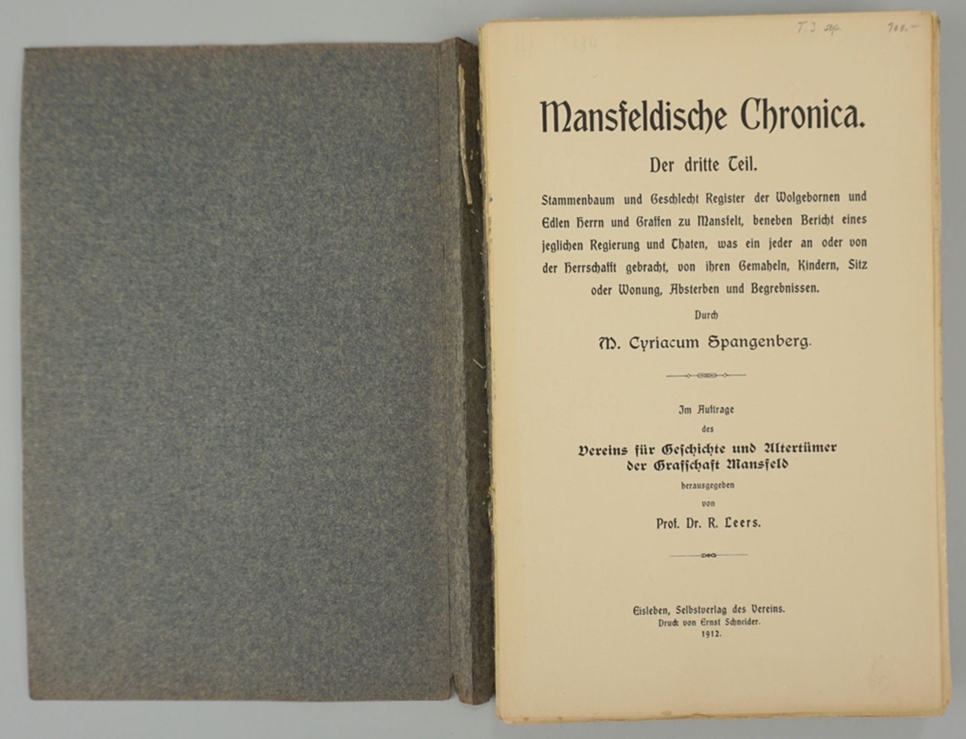 Mansfeldische Chronica. Der dritte Teil, M.Cyriacum Spangenberg, 1912 - Bild 2 aus 2