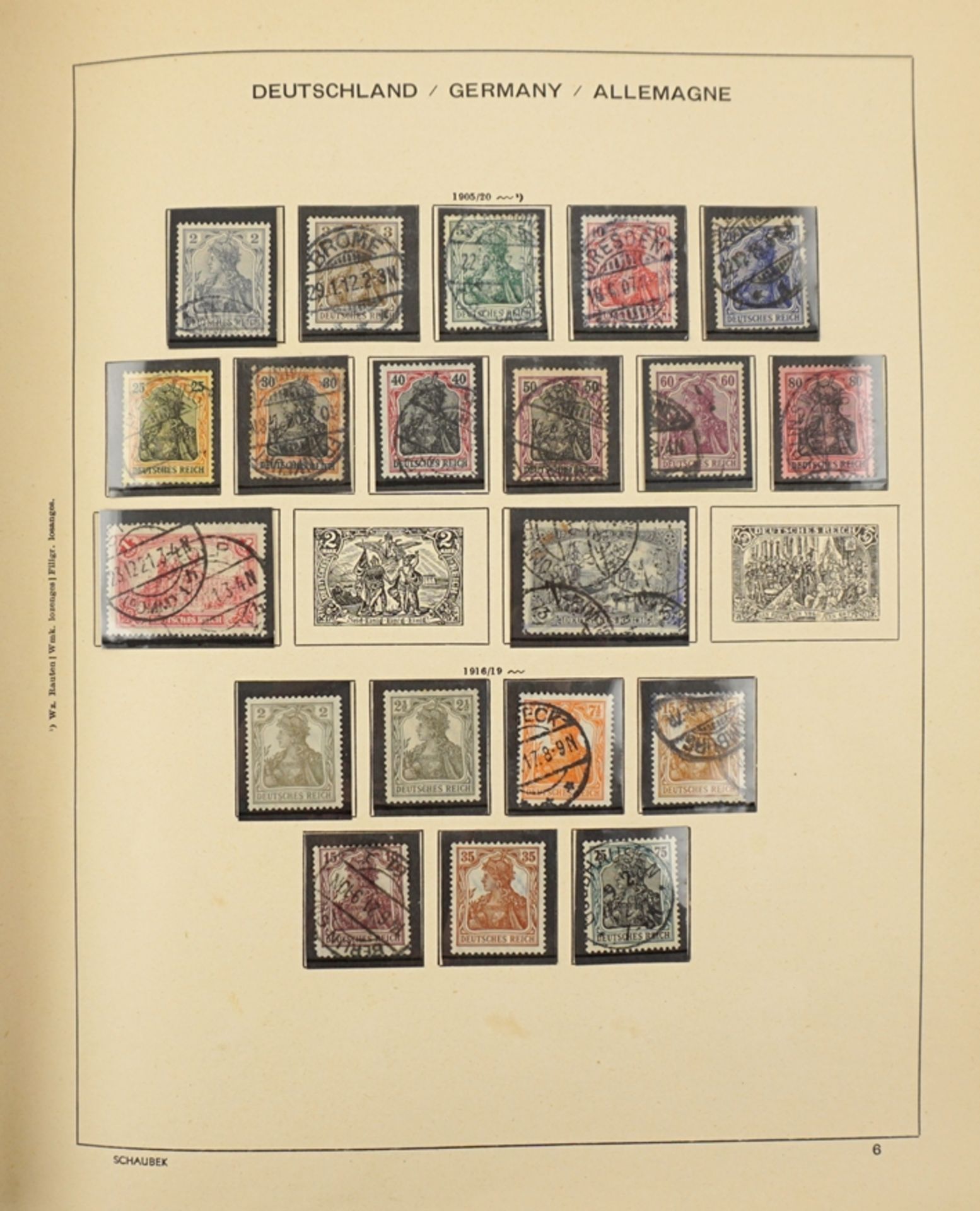 Sammlung Dt.Reich 1873-1944, dazu Postwertzeichen Katalog der Gebr. Senf's 1914 - Bild 2 aus 4