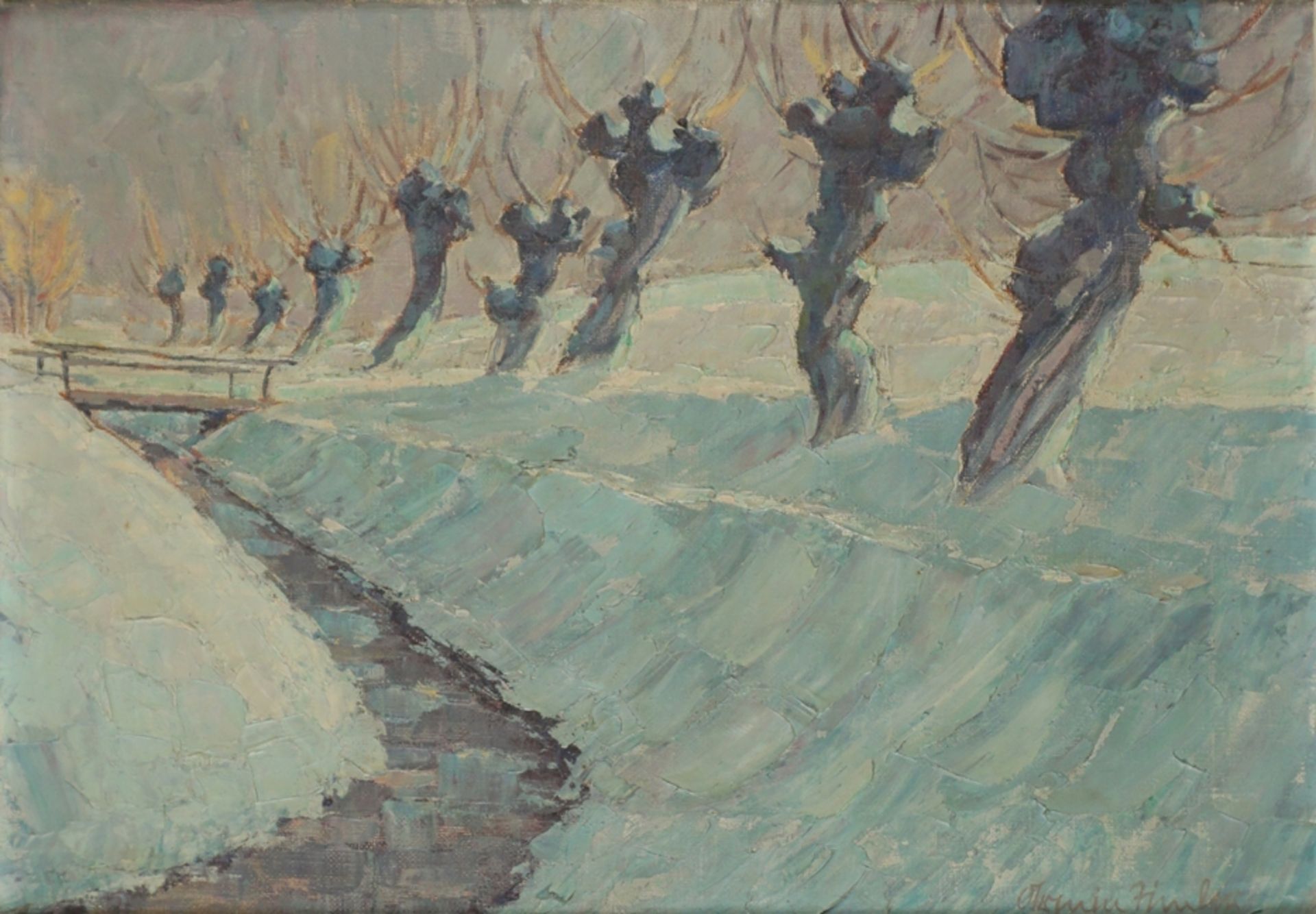 Armin Timler (1896-1976), "Alte Weiden auf dem Darß im Winter", nach 1950