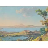 anonymer Künstler "Landschaft bei Neapel mit Vesuv", datiert 1883