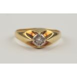 Ring mit Diamant-Brillant, ca.0,06ct, 585er Gold