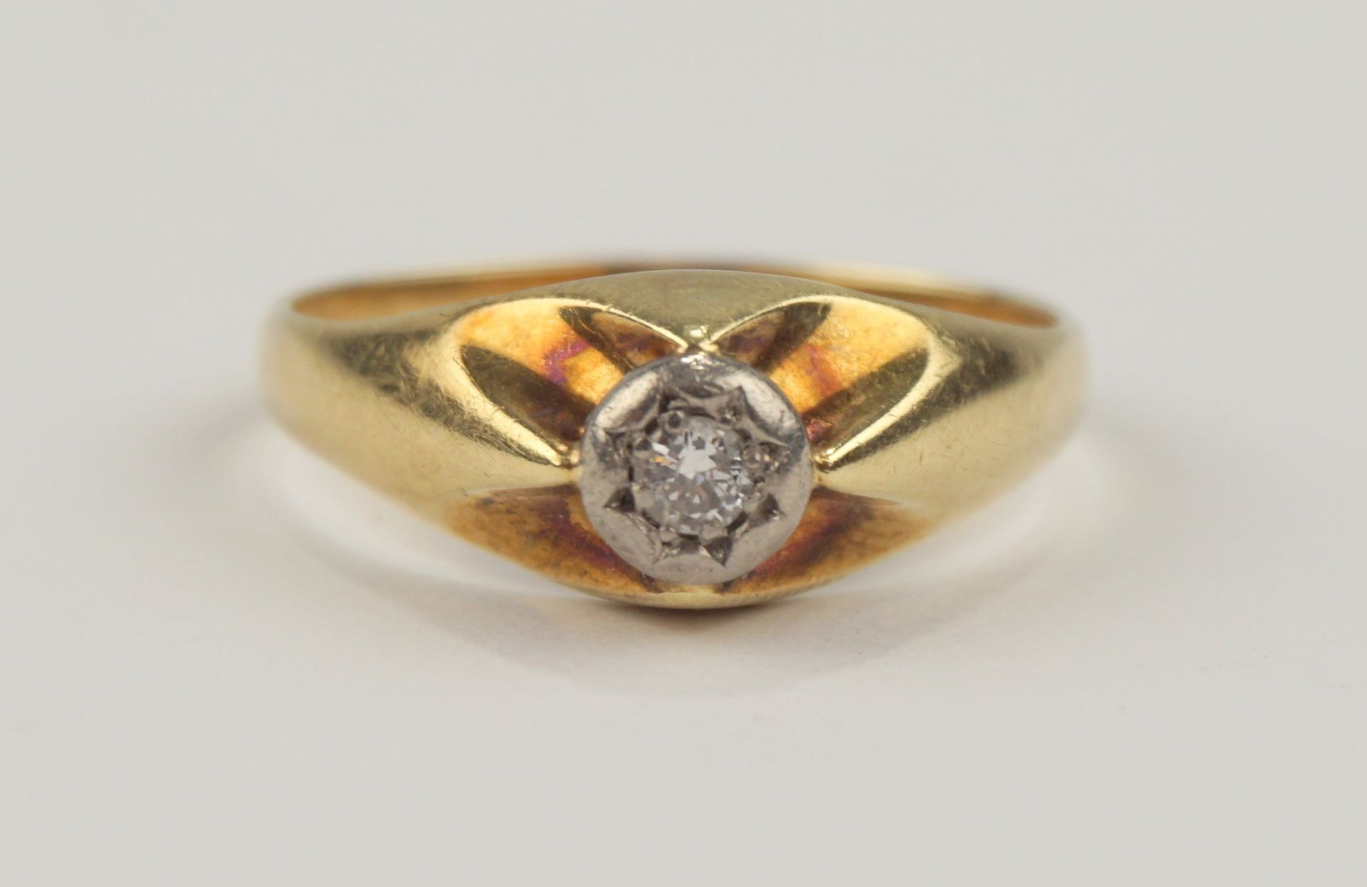 Ring mit Diamant-Brillant, ca.0,06ct, 585er Gold