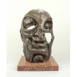 Ernst Neizvestny (1925, Sverdlovsk/RUS - 2016, New York/USA), "Kubistischer Kopf", Bronze
