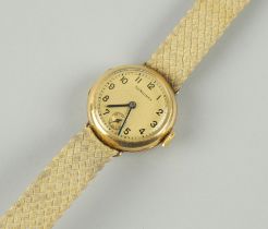 schlicht-elegante Damenarmbanduhr Longines, 1920er Jahre, 585er Gelbgold