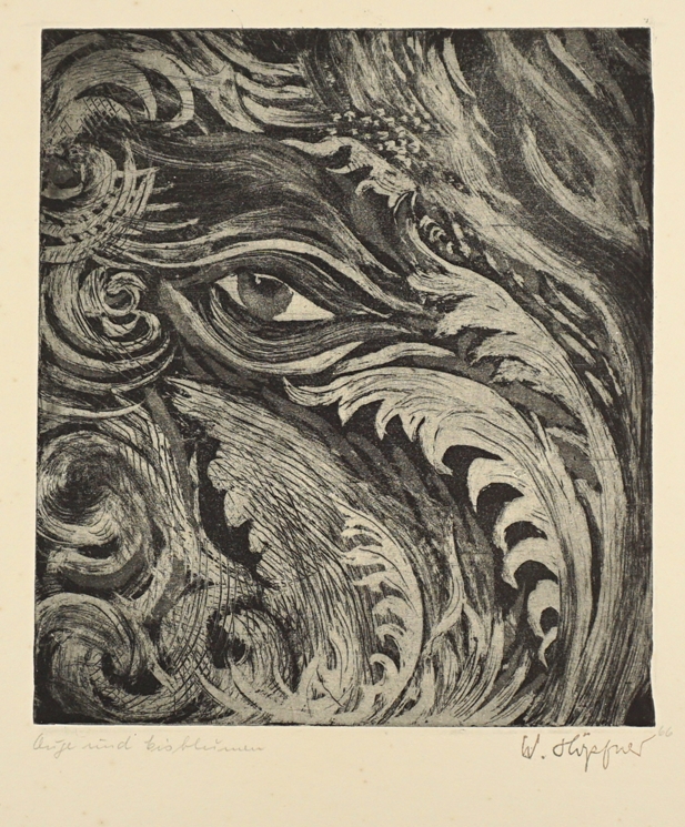 Wilhelm Höpfner (1899 in Magdeburg - 1968 ebd.), "Augen und Eisblumen", 1966