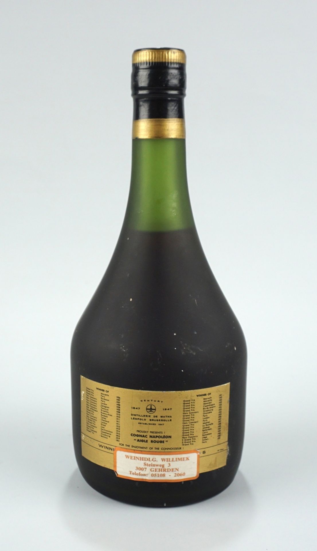 Cognac Napoléon, Aigle rouge "N", 70cl, 40% Vol, par Leopold Brugerolle - Bild 2 aus 2