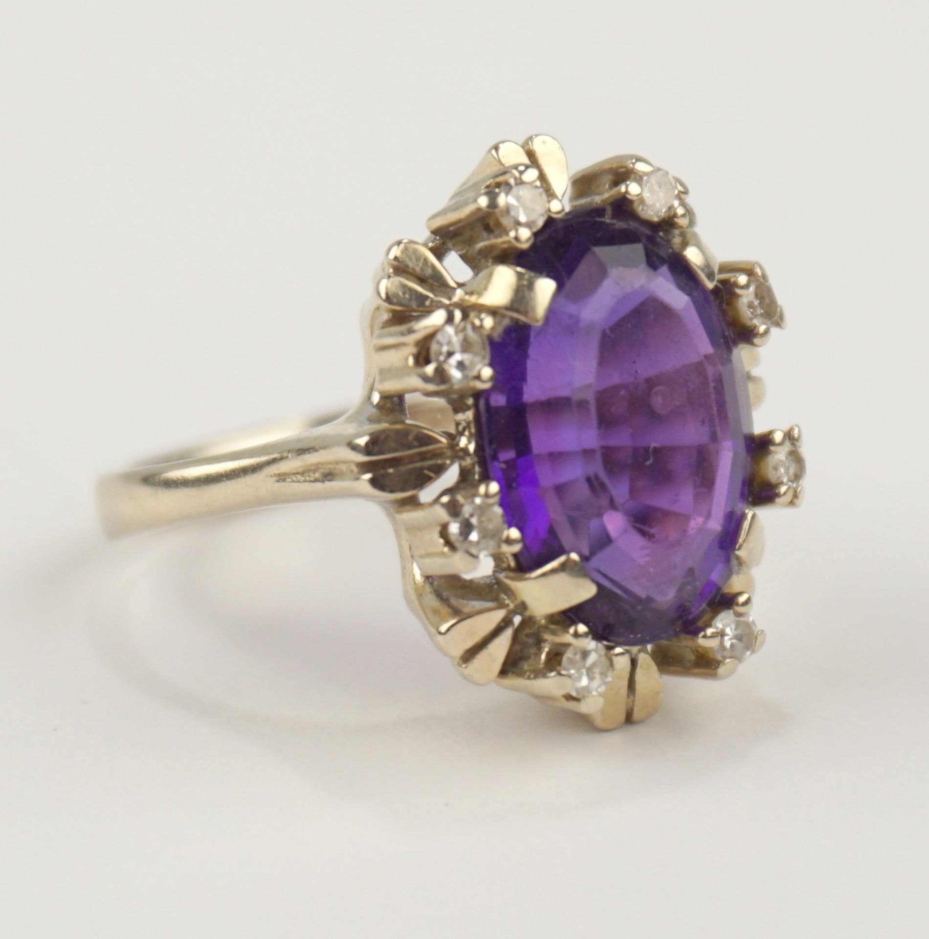 Amethyst-Diamant-Brillant-Ring, 585er Weißgold - Image 2 of 2