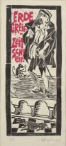 undeutlich signiert, "ERDE GREIF! - ZEIT SCHLEIF!", datiert 1959