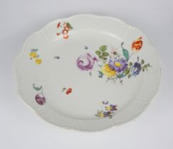 große Schale mit floraler Handmalerei, Meissen, 2.Hälfte 19.Jh.