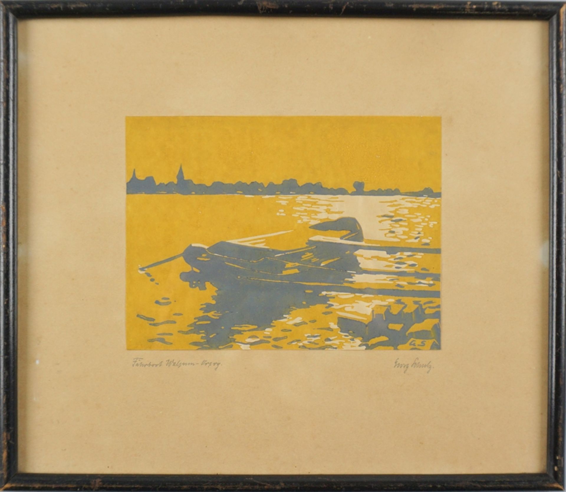 Georg Scholz (1890 Wolfenbüttel- 1945 Waldkirch) "Fährboot Walsum-Orsoy" - Bild 2 aus 3