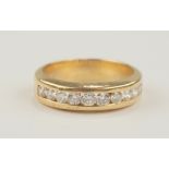 Brillant-Memoire-Ring mit 10 Diamant-Brillanten, 585er Gold, mit Wertgutachten