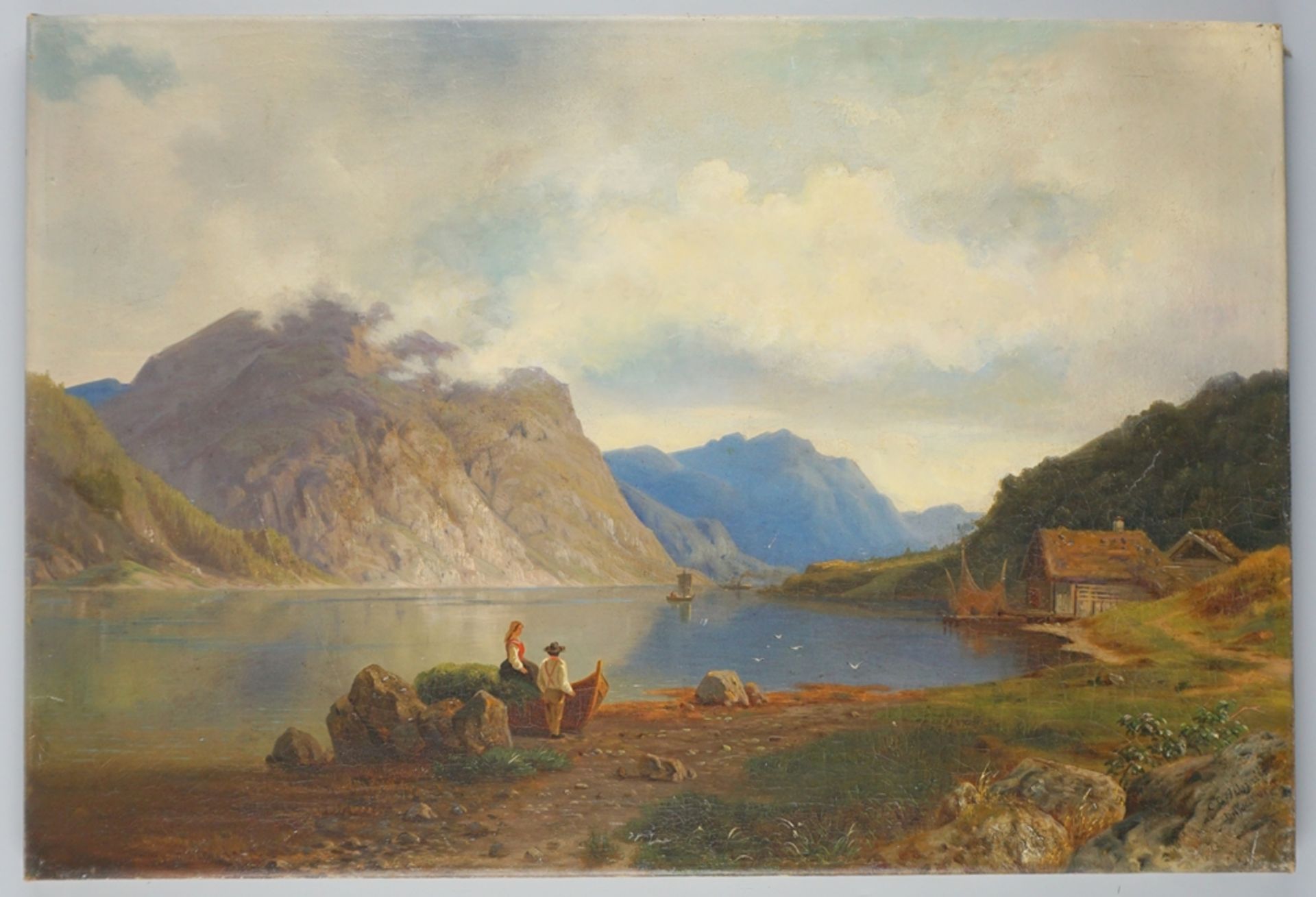 Carl Ludwig Schmitz (* 1817 oder 1818 in Düsseldorf; † nach 1859) "Norwegische Fjordlandschaft"