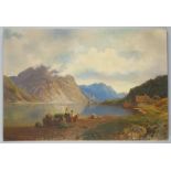 Carl Ludwig Schmitz (* 1817 oder 1818 in Düsseldorf; † nach 1859) "Norwegische Fjordlandschaft"