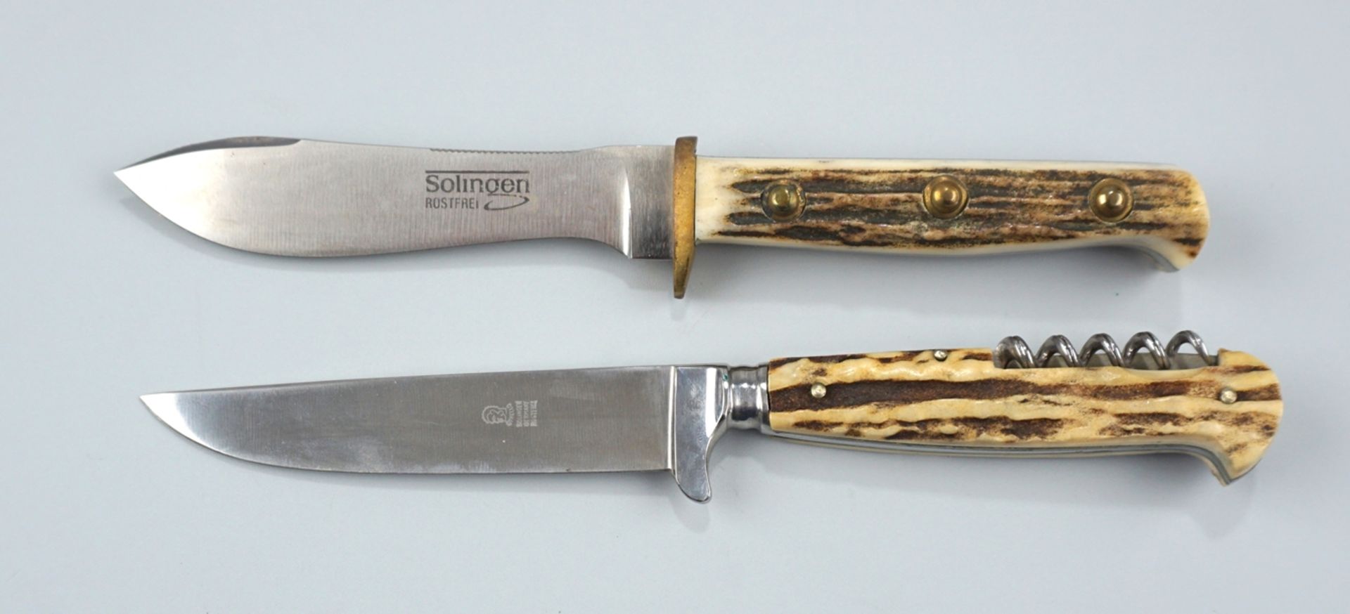 2 Jagdmesser Wilhelm Weltzersbach Solingen und Othello Anton Wingen