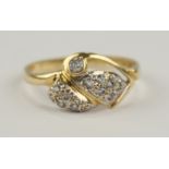 Ring mit Diamantbesatz, 585er Gold