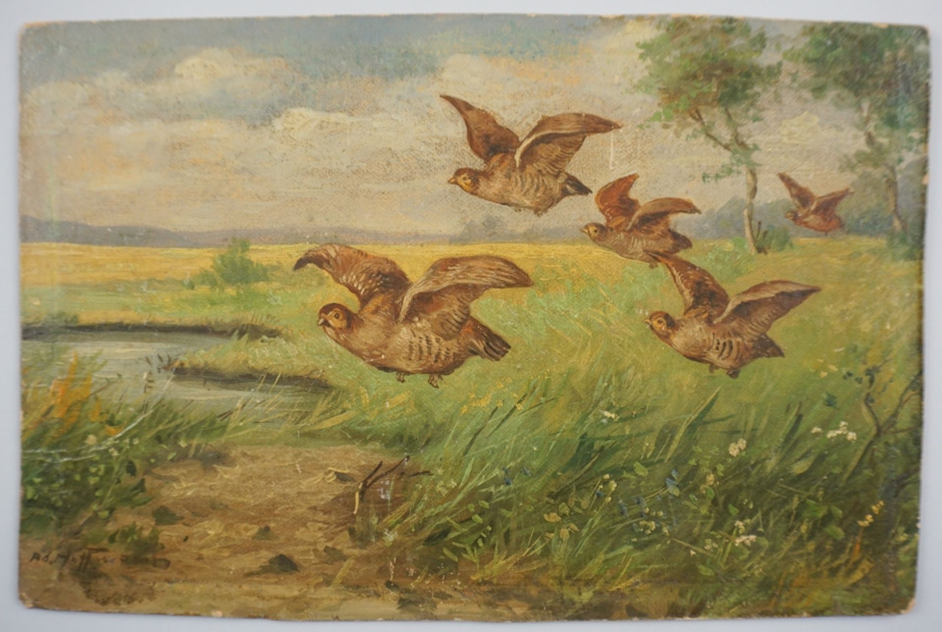 Adolf Hoffmann (Wien 1882 -1956) " Fliegende Rebhühner" - Bild 2 aus 4