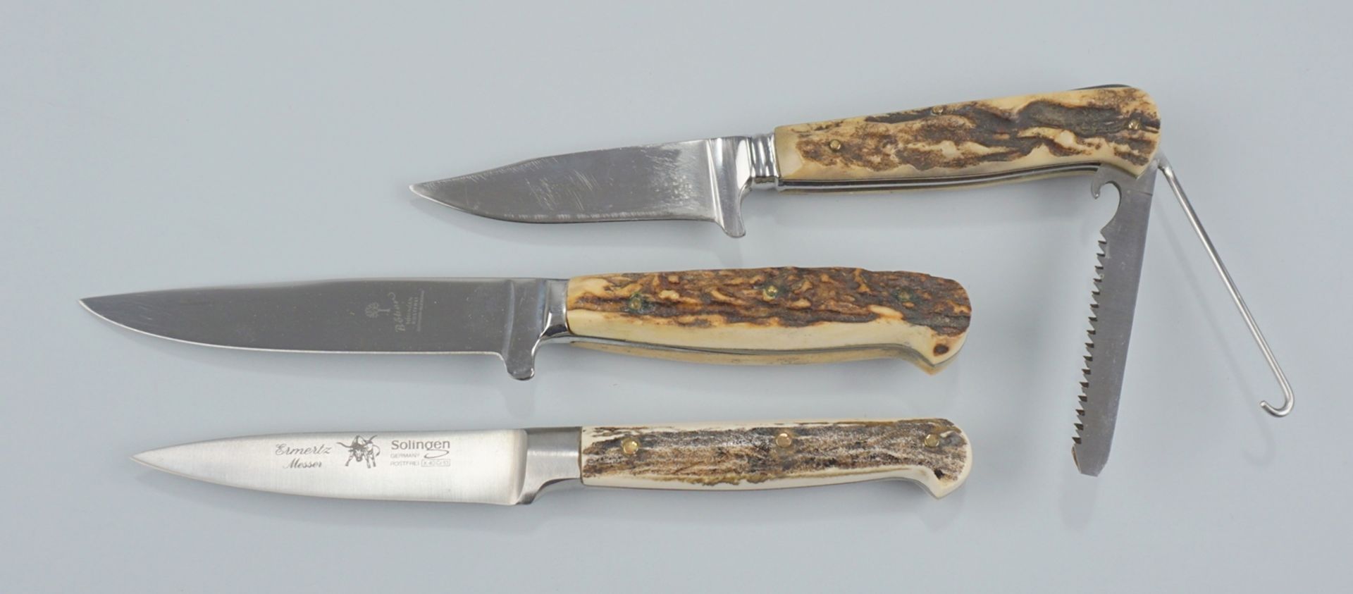 3 Jagdmesser, u.a. Ermetz und Böker