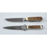 2 Jagdmesser, davon ein Mehrzweckmesser, Othello Anton Wingen 