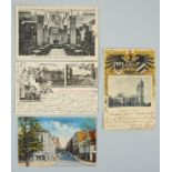 3 Ansichtskarten von Magdeburg und 1 Ansichtskarte von Burg b. Magdeburg, um 1900