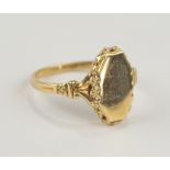 Ring mit geschweifter Platte, 585er Gelbgold, 1920er Jahre