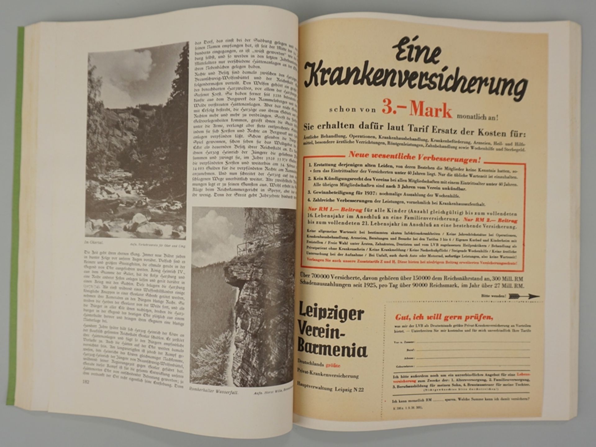 7 gebundene Jahrgänge der Heimatzeitschrift "Der Harz", 1925 bis 1929, 1934 und 1938 - Bild 3 aus 3