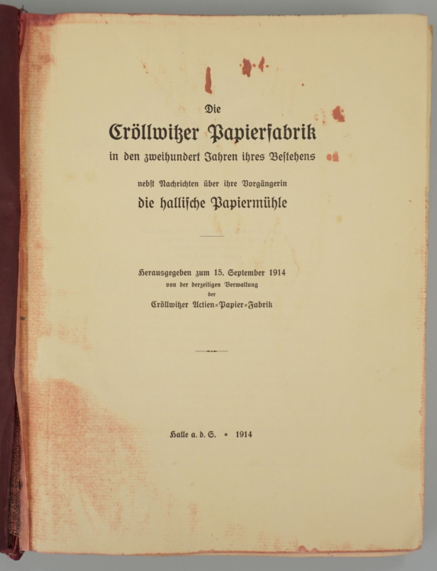 Die Cröllwitzer Papierfabrik in den zweihundert Jahren ihres Bestehens, 1914 - Bild 2 aus 5