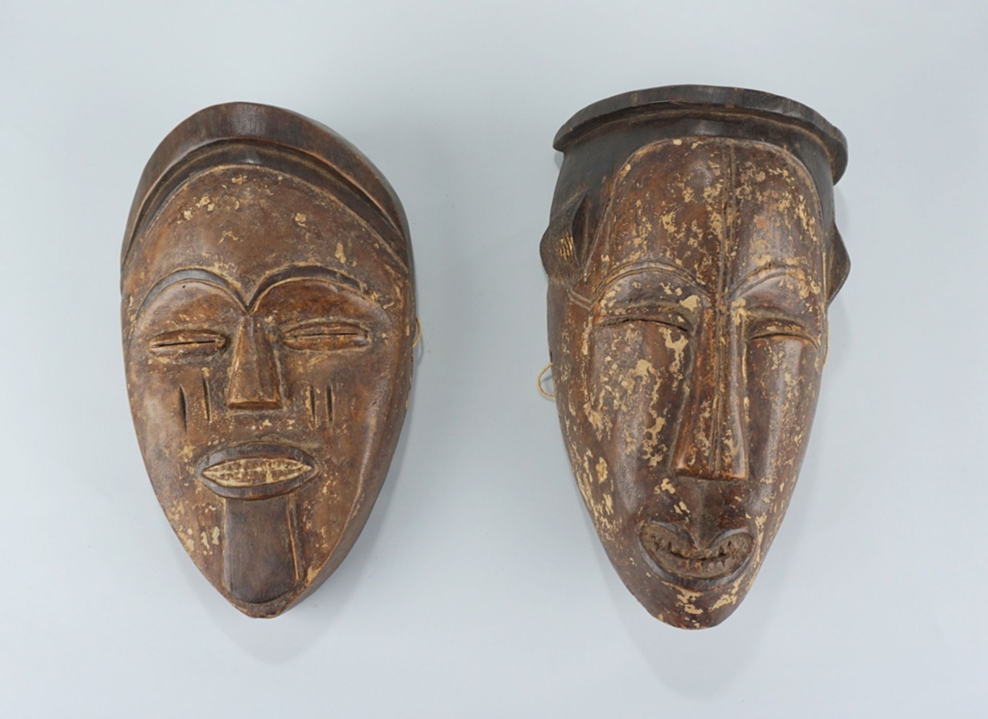 2 Masken, wohl Elfenbeinküste