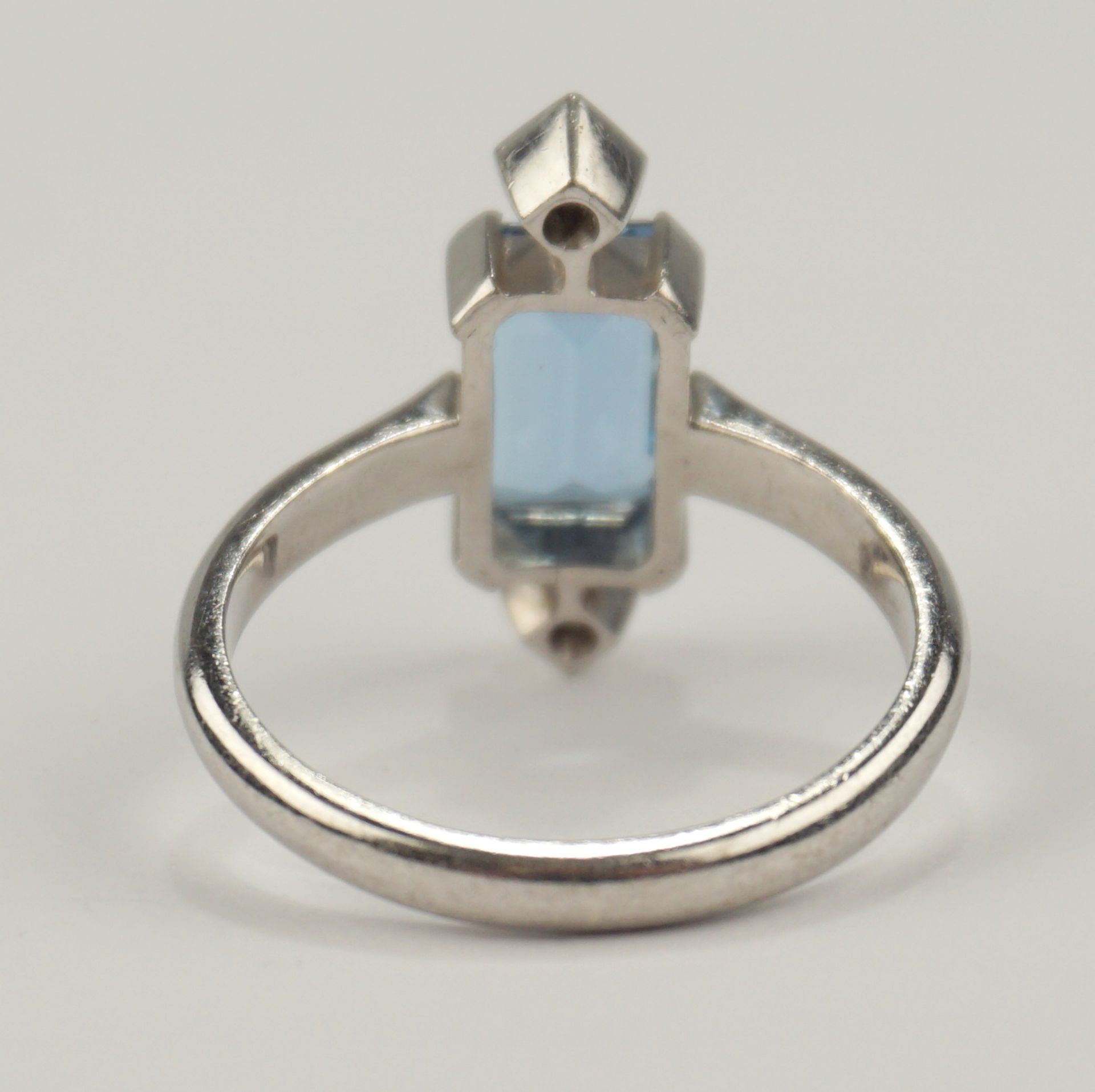 Aquamarin-Brillant-Ring, 590er Weißgold, mit Wertgutachten - Image 3 of 3