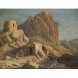 Monogrammist ND "Felsiges Ufer mit Kapelle und Ruine auf Capri" (18)76