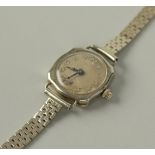 Weißgold-Damenarmbanduhr Movado, Art déco, 1930er Jahre