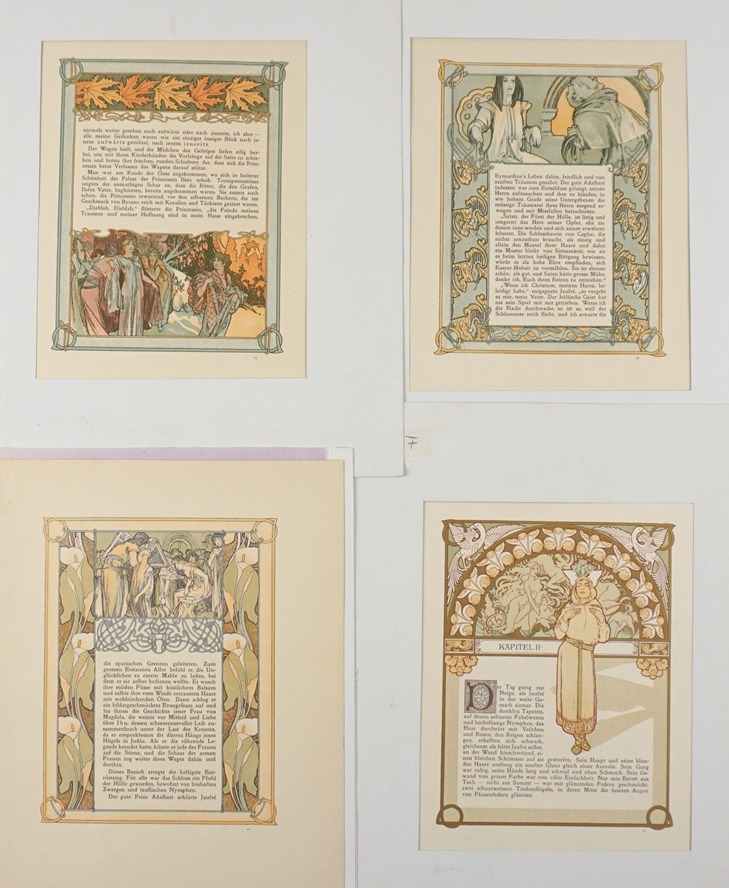 Alphonse Mucha, 4 Illustrationen zu Isea von Robert de Flers