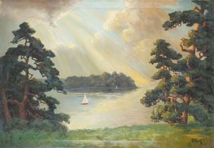 Pau Wilhelm Tübecke (*1848 Berlin - Weimar 1924) attr., "Märkische Seenlandschaft"