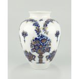 Vase, Dekor Hofgarten, Echt Kobaltblau, Goldkonturen, Heinrich-Porzellan, 2.Hälte 20.Jh.