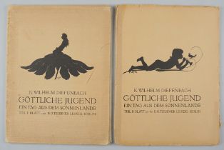 Göttliche Jugend, Ein Tag aus dem Sonnenlande, Teil 1 und 2, Karl Wilhelm Diefenbach, Jugendstil, u