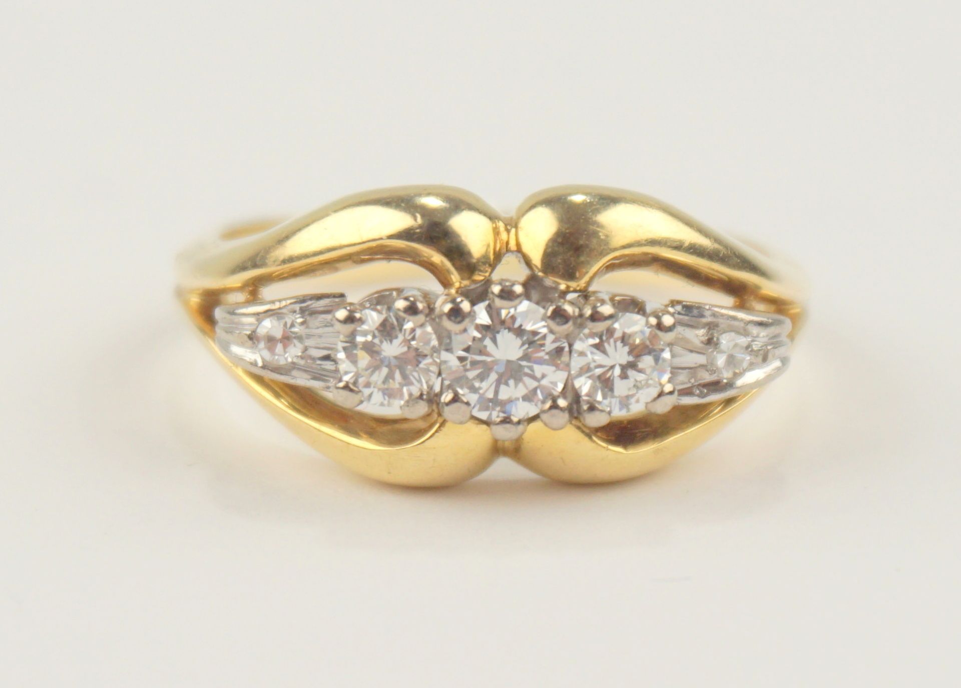 Ring mit 5 Altschliff-Diamant-Brillanten, total ca.0,50ct, 585er Gold