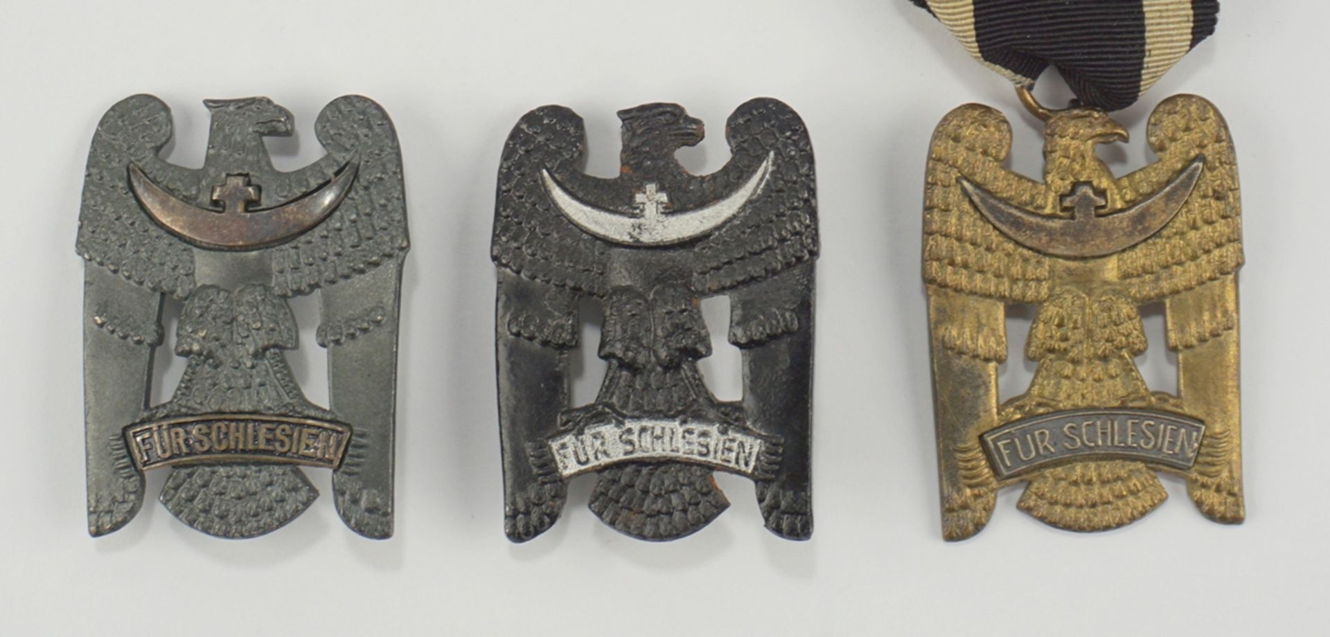 3 Stk. Schlesisches Bewährungsabzeichen, 1. und 2.Stufe, Freikorpsauszeichnung in der Zeit der Weim - Bild 2 aus 3
