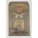 Wandlampe mit Uhu-Motiv im Relief, Art déco, 1920er Jahre