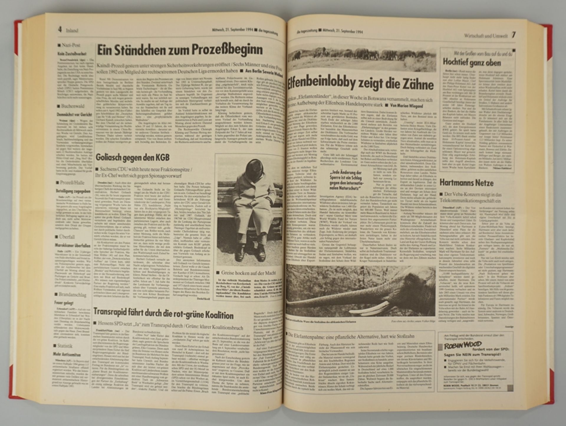 Die Tageszeitung TAZ von Juli bis November 1994 - Bild 2 aus 3