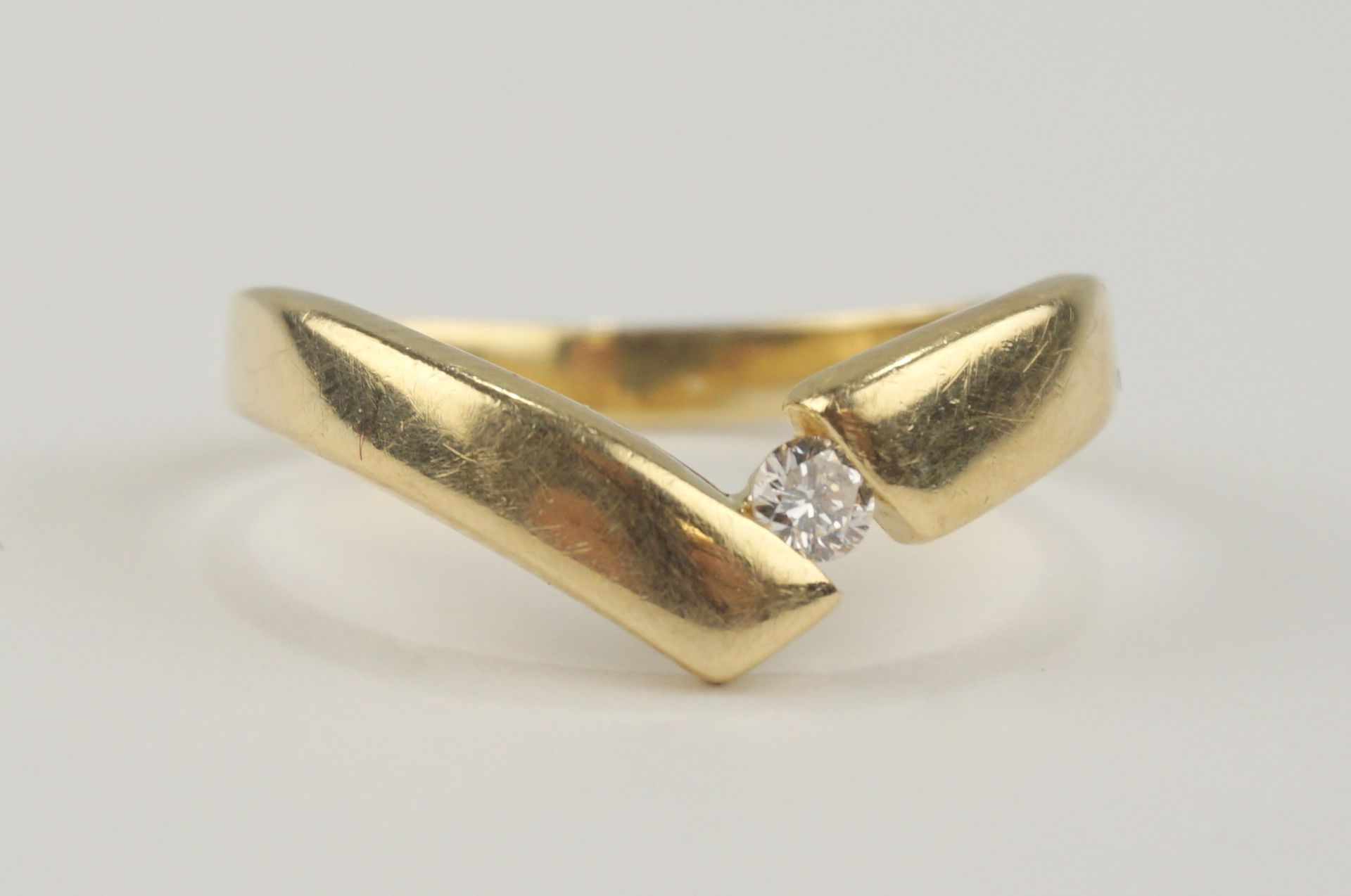 Ring mit Diamant-Brillant, ca.0,08ct, 585er Gold