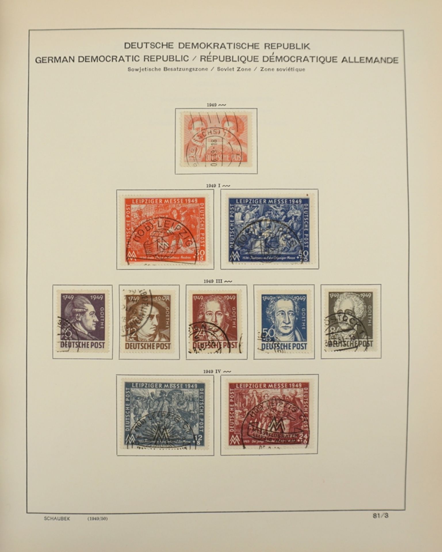 1 Album SBZ 1945-1949, DDR 1949-1969, Dienstmarken