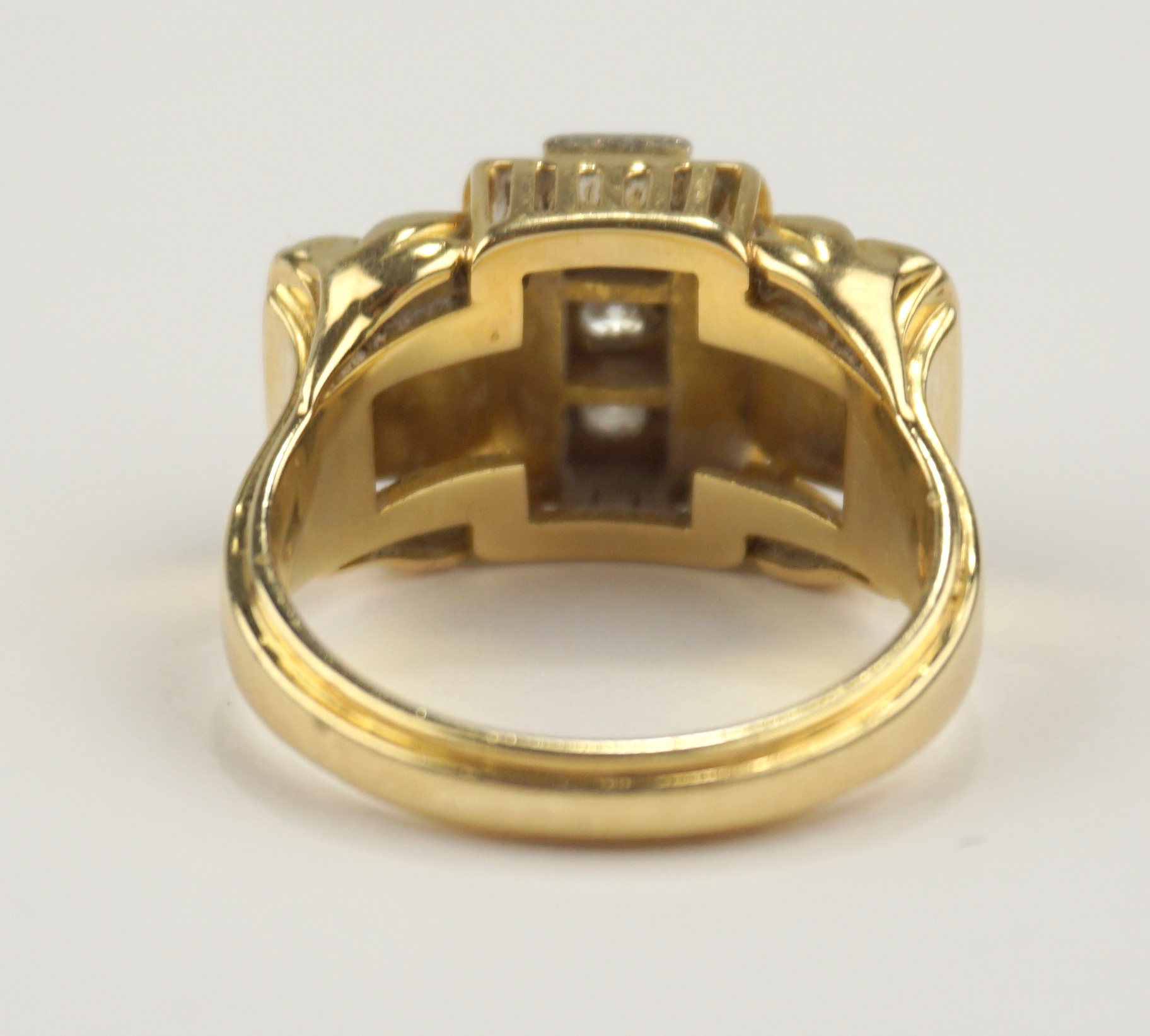 Ring mit 3 Diamant-Brillanten, total ca.0,21ct und Granulation, 585er Gold - Image 3 of 3