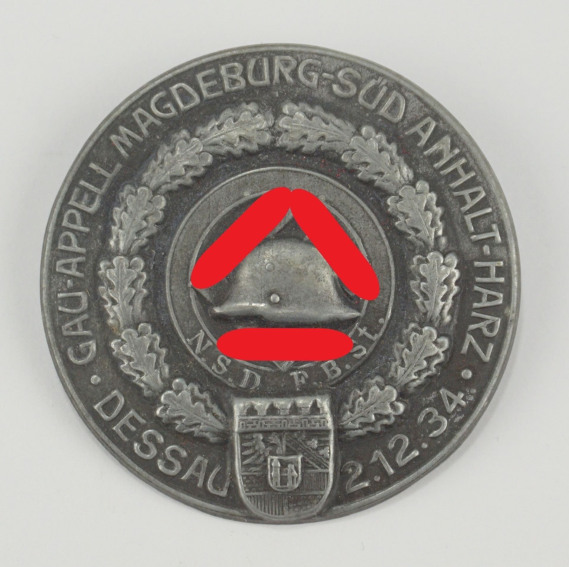 Veranstaltungsabzeichen des Stahlhelm, Gau-Appell Magdeburg-Süd und Anhalt-Harz am 2.12.1934 in Des