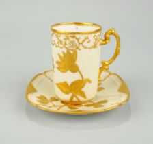 Mokkatasse mit Ut., Porzellanfabrik Pouyat, Limoges, Frankreich, Marke von ca. 1876-1890