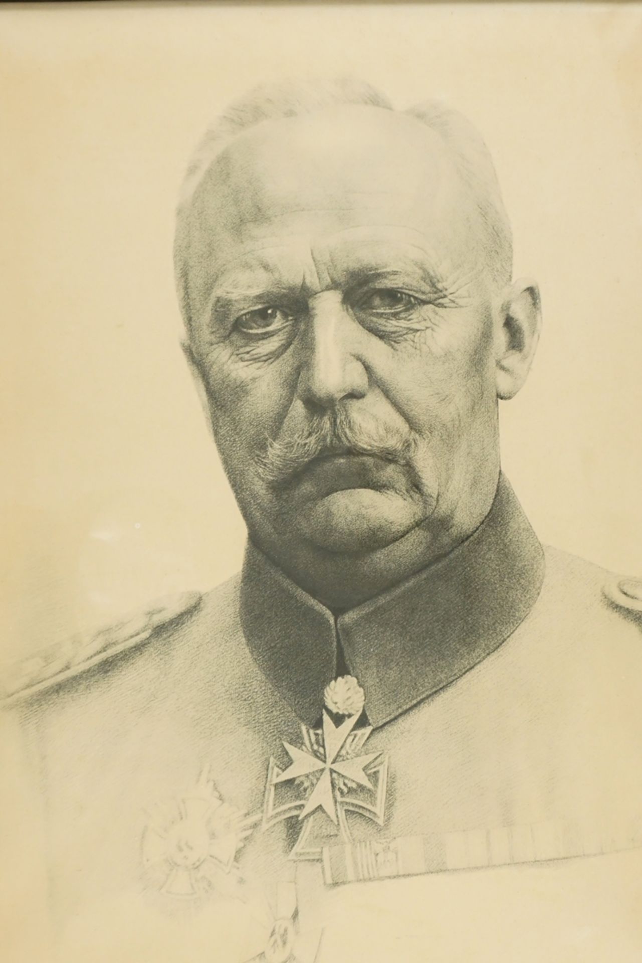 Schulterporträt Generalstabschef Erich von Ludendorff, Lithographie