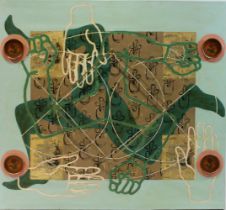 Arnold Mario Dall'O (italienisch, geb. 1960), Systembild III, 1993, Acryl auf Leinwand mit Metallin