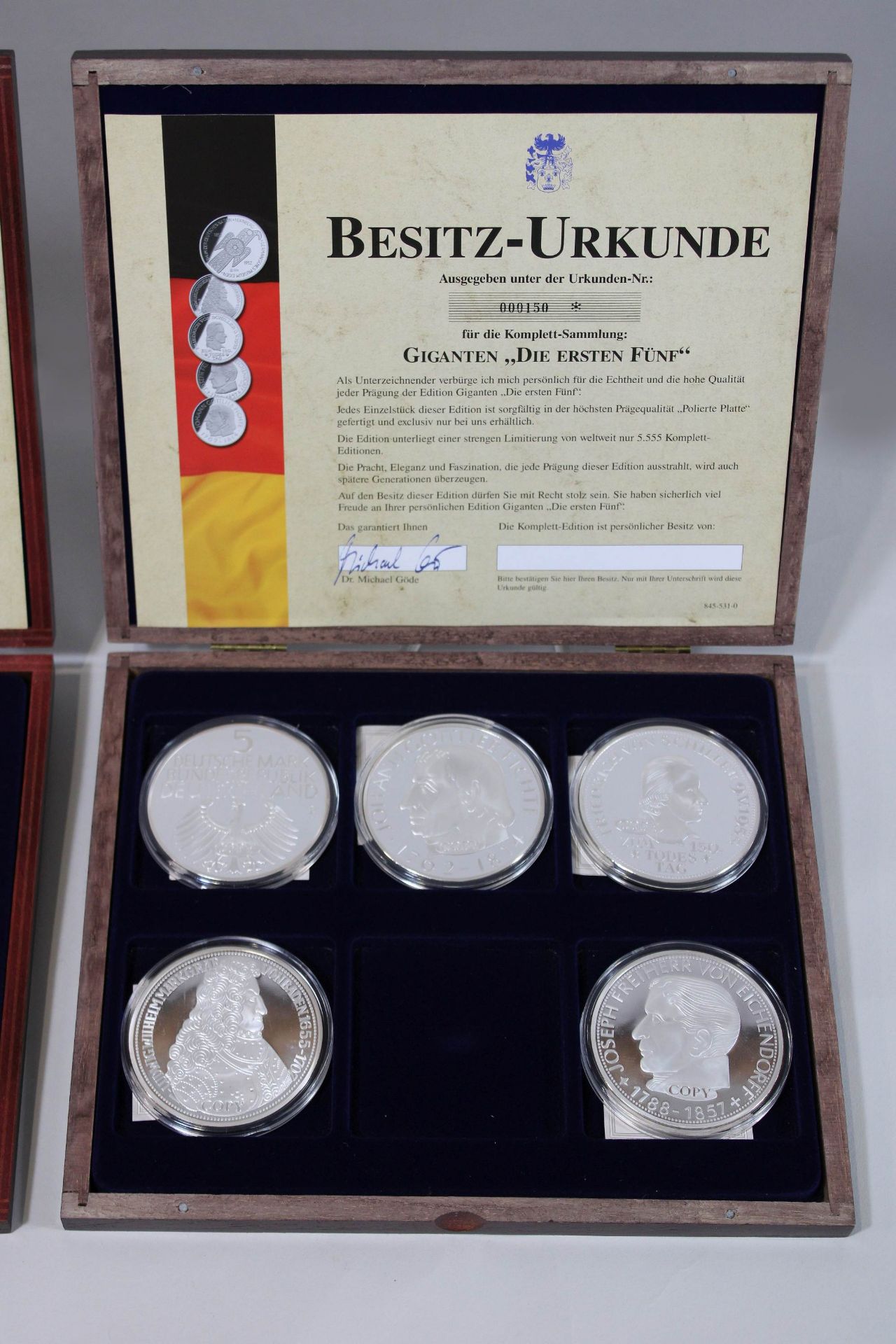 Konvolut 23 Tl., Großformatige vergoldete und teils colorierte Medaillen zur deutschen Geldgeschich - Image 5 of 5