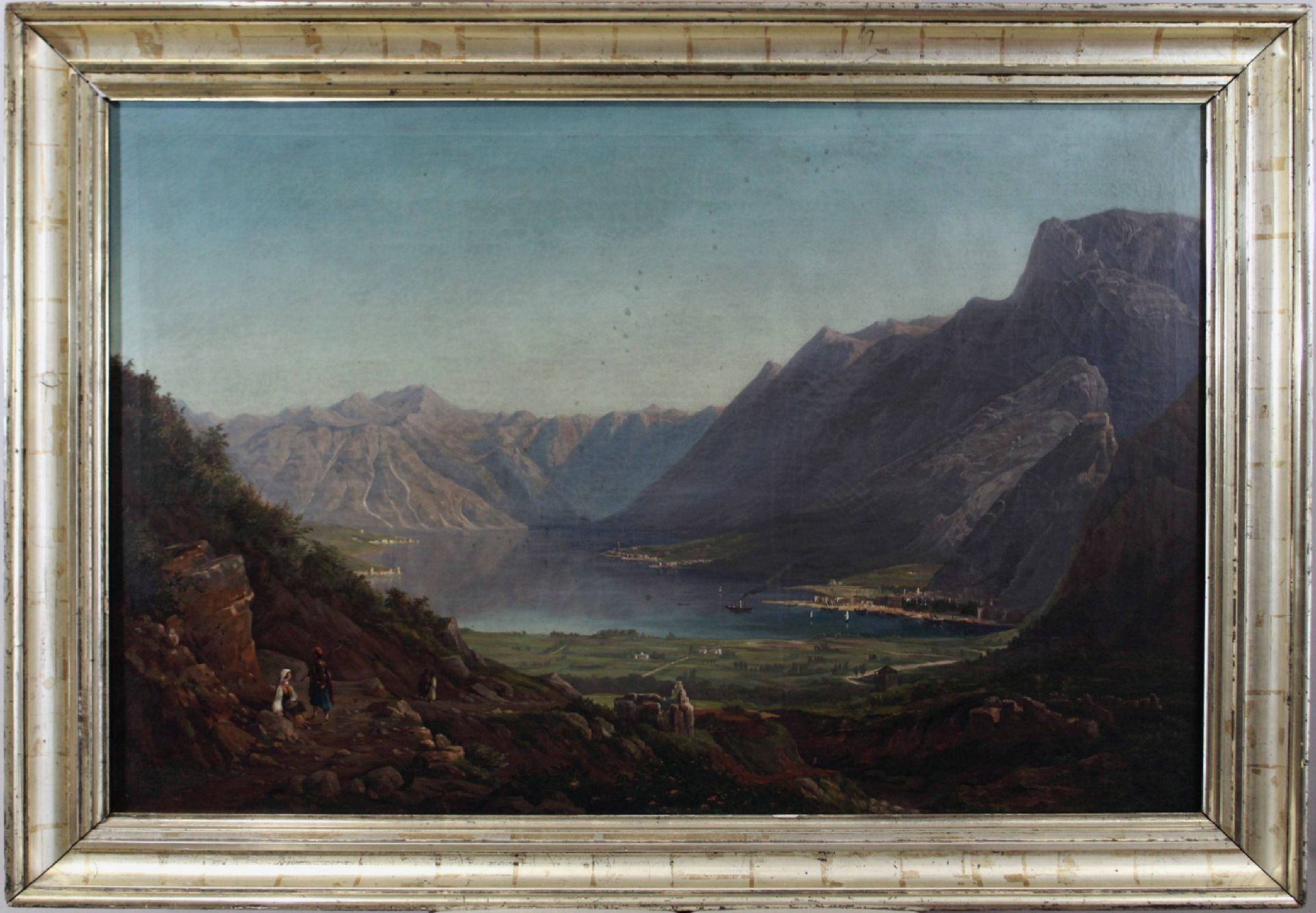 Unbekannter Künstler. Landschaft. Um Ende 19. Jahrhundert. Öl auf Leinwand. Freier Blick auf ein Be - Image 2 of 4