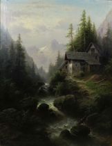 Albert Rieger (österreichisch, 1834 - 1905). Landschaft. Öl auf Leinwand. Unten l. signiert. Alters