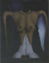 Paul Wunderlich (deutsch, 1927 - 2010). Angel. Farblithografie. Mit Stift u. r. handsigniert. Aufla