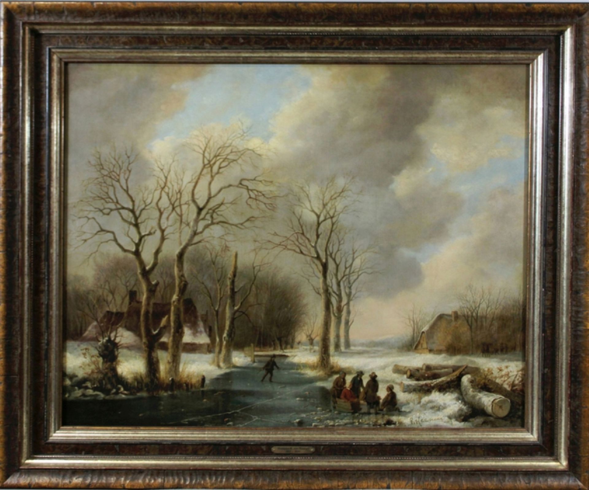 Remigius Adrianus van Haanen (niederländisch, 1812 - 1894). Winter 1884. Öl auf Leinwand. U. r. han - Image 2 of 5